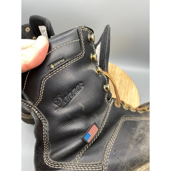 Danner 8" Logger Gore-Tex Quarry Boots Black Leather Combat USA Mens Size 8.5 M - Picture 2 of 11